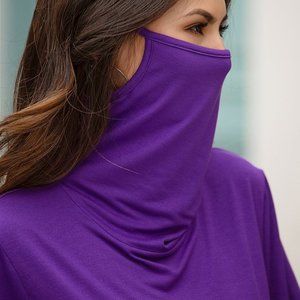 $6   Loose Round Neck Long Sleeve Face Mask Top-TP037PR
